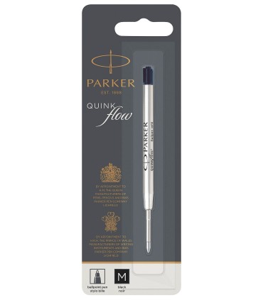 Quinkflow Refill for PARKER Ballpoint Pen - Black medium Point - Blister