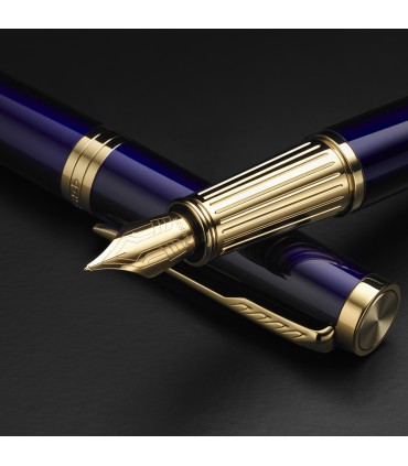 Parker Ingenuity Fountain Pen | Core Collection | Blue with Gold Trim | Medium Nib | Black Ink | Gift Box