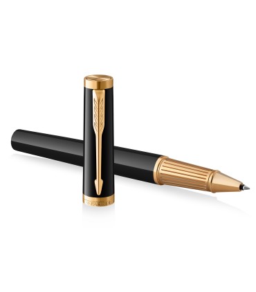 Parker Ingenuity Rollerball Pen | Core Collection | Black with Gold Trim | Fine Point with Black Ink | Gift Box