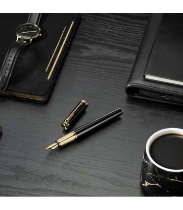 Parker Ingenuity Rollerball Pen | Core Collection | Black with Gold Trim | Fine Point with Black Ink | Gift Box
