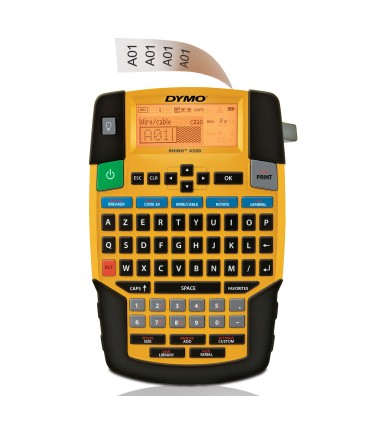 DYMO Rhino 4200 Industrial Label Maker | AZERTY Keyboard & Time-Saving Hot Keys | Durable Label Printer for Job Sites and Heavy-