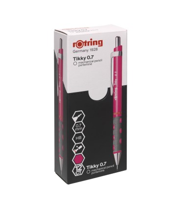 rOtring Tikky Mechanical Pencils | HB 0.7 mm Lead | Neon Pink | Box of 12