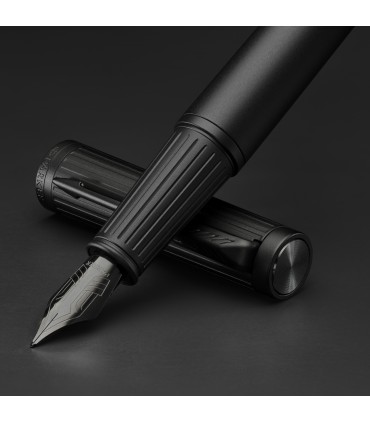 Parker Ingenuity Fountain Pen | Core Collection | Black with Black Trim | Fine Nib | Black Ink | Gift Box