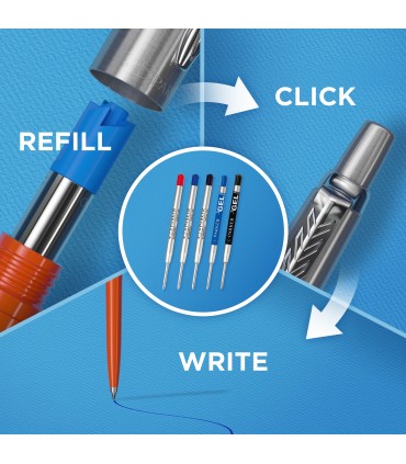 Parker Jotter Ballpoint Pen | Bond Street Black with Chrome Trim | Medium Point Blue Ink