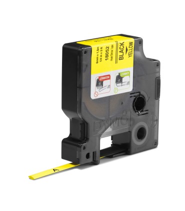 DYMO Rhino Industrial Heat-Shrink Cable Label Tubes | 6 mm x 1.5 m | Black on Yellow | for Rhino Label Makers