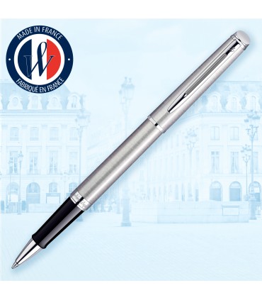 Waterman Hémisphère Rollerball Pen | Stainless Steel with Chrome Trim | Fine Point | Black Ink | Gift Box