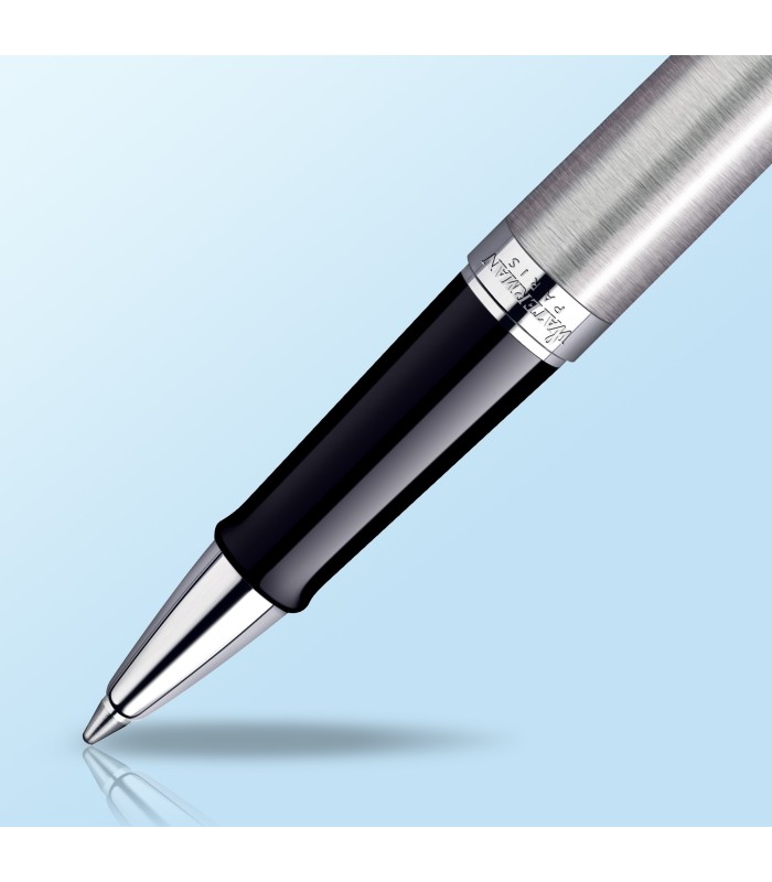 Waterman Hémisphère Rollerball Pen | Stainless Steel with Chrome Trim | Fine Point | Black Ink | Gift Box