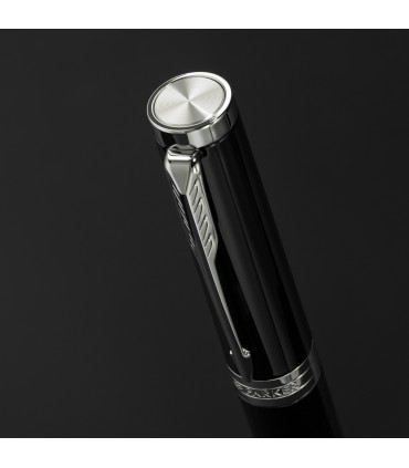 Parker Ingenuity Rollerball Pen | Core Collection | Black with Chrome Trim | Fine Point with Black Ink | Gift Box