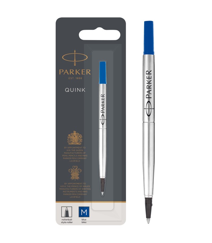 Parker Rollerball Pen Refill | Medium Tip | Blue QUINK Ink | 1 Count