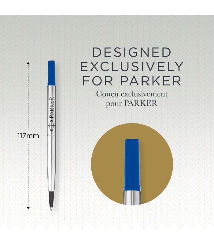 Parker Rollerball Pen Refill | Medium Tip | Blue QUINK Ink | 1 Count