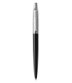 PARKER Jotter Ballpoint Pen, "Bond Street Black", Chrome trims, medium Point, Blue ink Refill