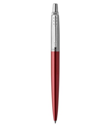 PARKER Jotter Ballpoint Pen, Kensington Red, Chrome trims, medium Point, Blue ink Refill