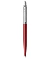 PARKER Jotter stylo bille, rouge Kensington, attributs chromés, Recharge bleu pointe moyenne, Coffret cadeau