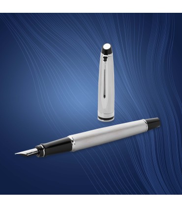 Waterman Expert Fountain Pen | Stainless Steel with Chrome Trim | Medium Nib | Gift Box