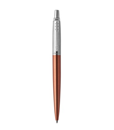 PARKER Jotter Ballpoint Pen "Chelsea Orange", Chrome trims, medium Point, Blue ink Refill