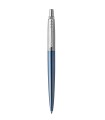 PARKER Jotter Ballpoint Pen "Waterloo Blue", Chrome trims, medium Point, Blue ink Refill