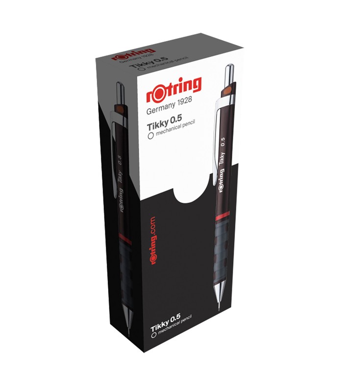 rOtring Tikky Colour-Coded Mechanical Pencils | 0.5 mm | Burgundy Barrel | Box of 12