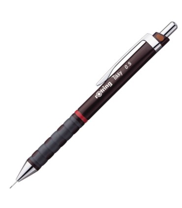 rOtring Tikky Colour-Coded Mechanical Pencils | 0.5 mm | Burgundy Barrel | Box of 12