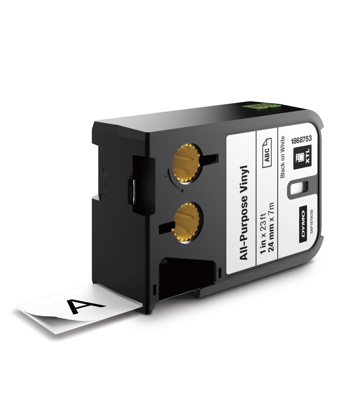 DYMO XTL All-Purpose Vinyl  Labels | 24 mm x 7 m | Black on White