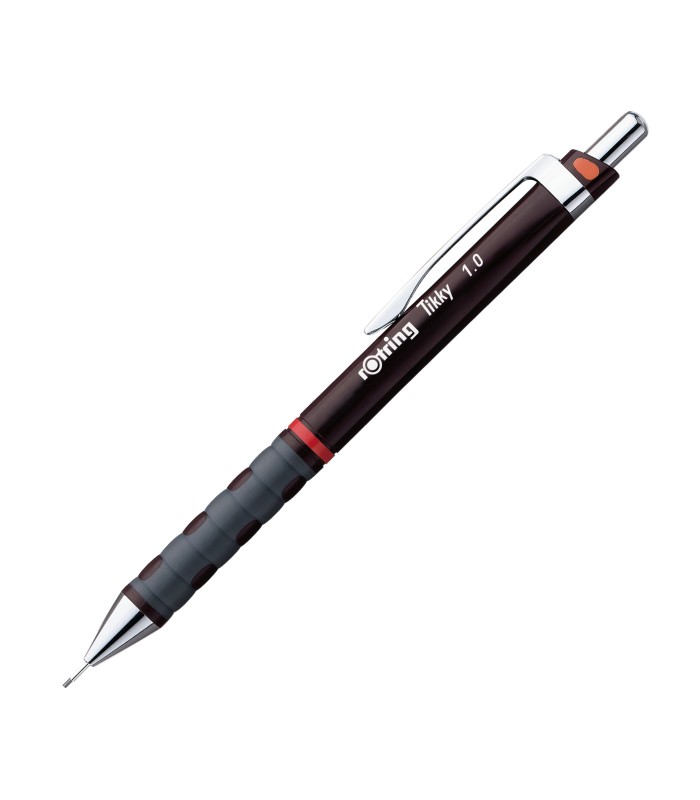 rOtring Tikky Colour-Coded Mechanical Pencils | 1.0 mm | Burgundy Barrel | Box of 12