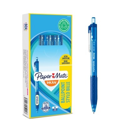 Paper Mate InkJoy 300RT Retractable Ballpoint Pens | Medium Point (1.0 mm) | Blue | 12 Count