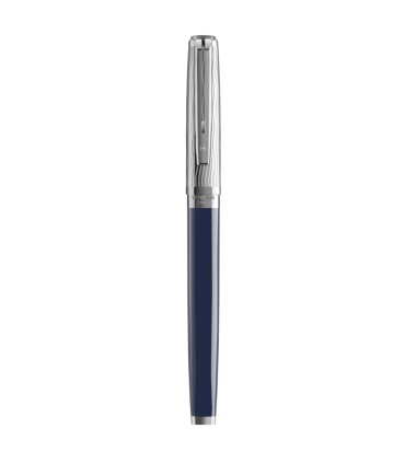 Stylo plume Waterman Exception | Laqué Bleu | Capuchon ciselé | Plume Moyenne 18K | Coffret cadeau