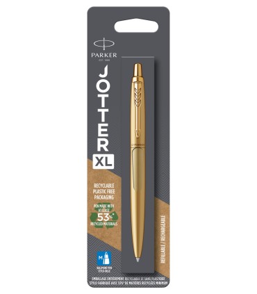Parker Jotter XL stylo bille| or mat monochrome | pointe moyenne | encre bleue | sous blister