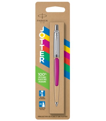 Parker Jotter Originals stylo bille | finition magenta classique | pointe moyenne | encre bleu | sous blister recyclable