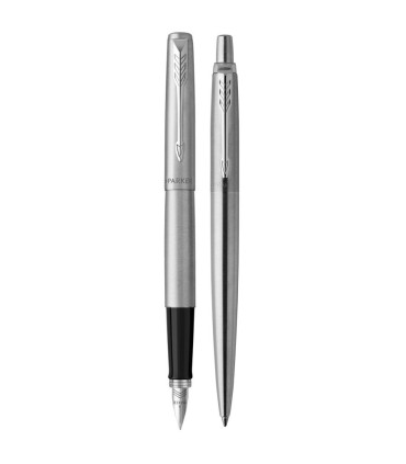 Parker Jotter Duo coffret-cadeau | stylo bille et stylo plume | acier inoxydable avec attributs chromés