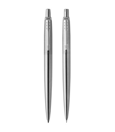 Parker Jotter Duo Coffret-cadeau | Stylo Bille et Portemine  (0,5mm) | Acier inoxydable | attributs chromés