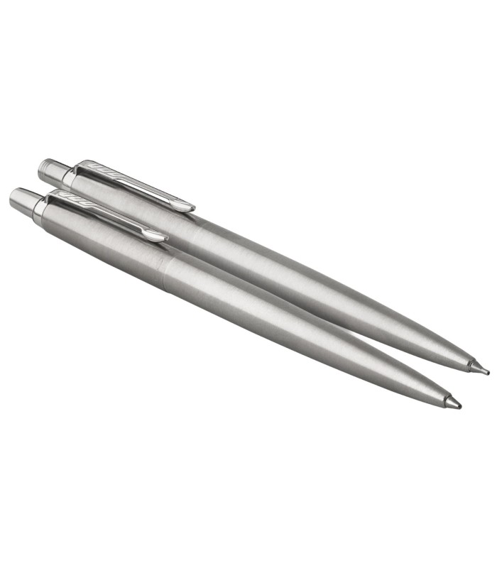 Parker Jotter Duo Coffret-cadeau | Stylo Bille et Portemine  (0,5mm) | Acier inoxydable | attributs chromés