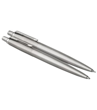 Parker Jotter Duo Coffret-cadeau | Stylo Bille et Portemine  (0,5mm) | Acier inoxydable | attributs chromés