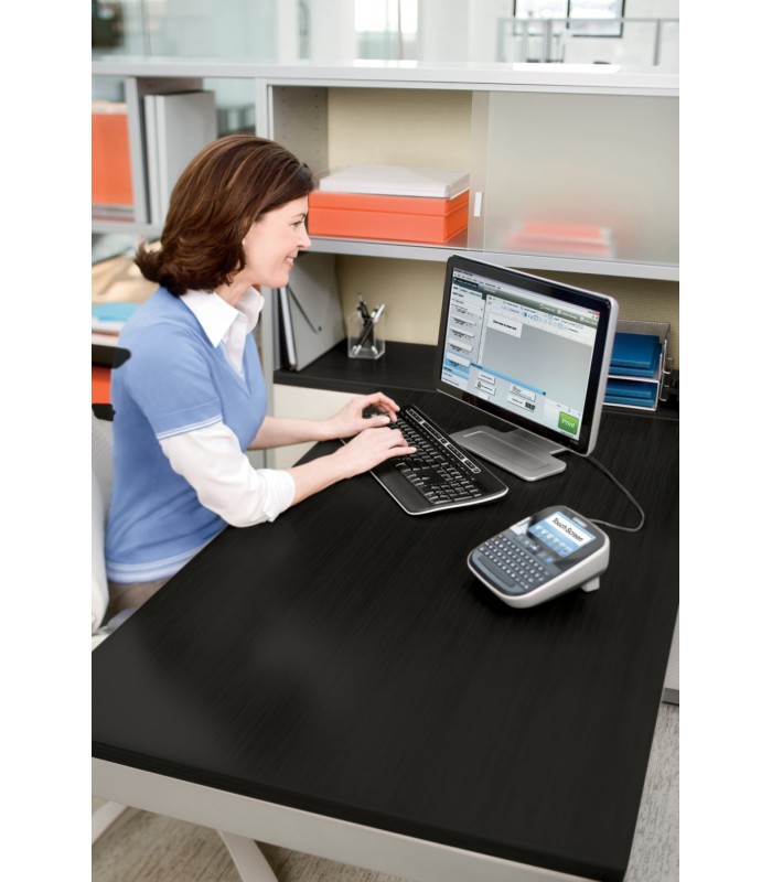 DYMO LabelManager 500TS, Etiqueteuse + Câble USB + Batterie rechargeable + chargeur, clavier AZERTY (EU)