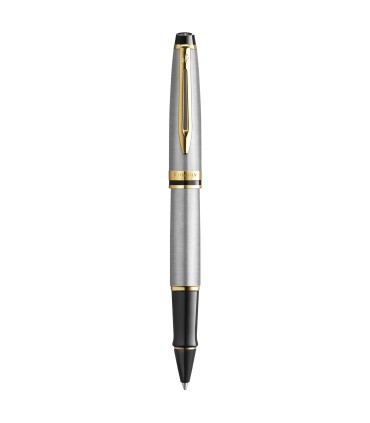 Waterman Expert stylo roller | acier inoxydable avec attributs dorés | pointe fine | coffret cadeau