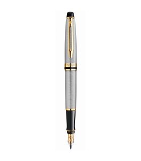 Waterman Expert stylo plume | acier inoxydable avec attributs dorés | plume fine | coffret cadeau