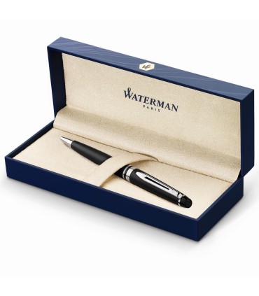 WATERMAN Expert Stylo bille | noir mat | finitions chromés | pointe moyenne | Coffret cadeau