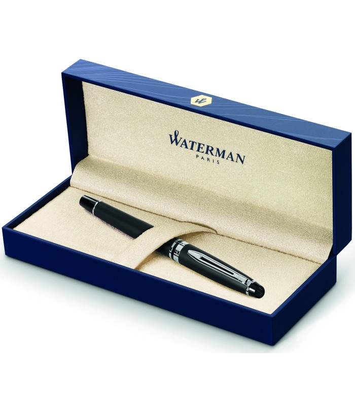 WATERMAN Expert Stylo plume | Noir mat | plume moyenne | encre bleue | Coffret cadeau