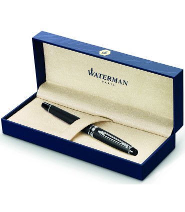 WATERMAN Expert Stylo plume | Noir mat | plume moyenne | encre bleue | Coffret cadeau