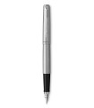 PARKER Jotter Fountain Pen, Stainless steel, Chrome trims, medium Nib, Blue ink Refilll