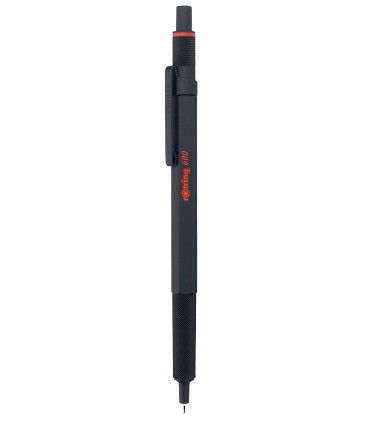 rOtring 600 Stylo bille, Noir, recharge bleue pointe moyenne