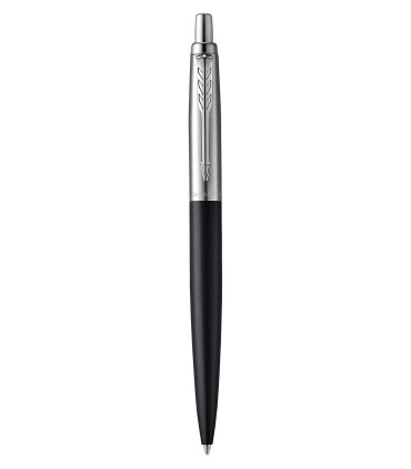 PARKER Jotter Ballpoint Pen XL, Richmond Matte Black, Chrome trims, medium Point, Blue ink Refill