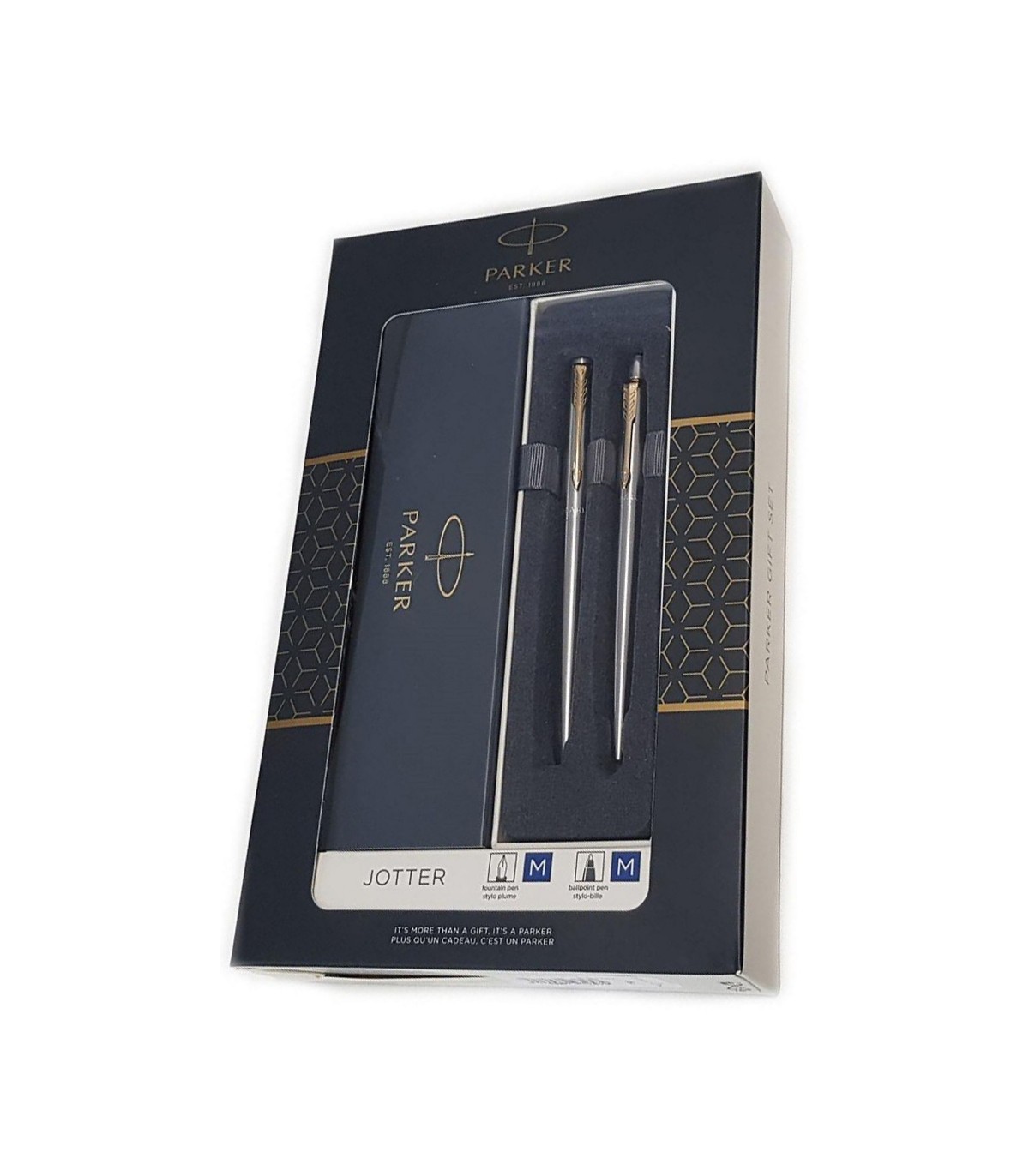 PARKER Jotter Gift Set : Stainless steel Ballpoint pen, Gold trims