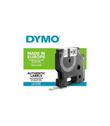 DYMO Rhino - Permanente Polyester-Etiketten, 6mm x 5.5m - Schwarz auf Weiß