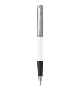 PARKER Jotter Originals - White Fountain Pen with Chrome trims, medium Nib - Blister