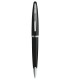 WATERMAN Carene Ballpoint Pen Black, Palladium trims, ink refill black medium point - Gift Boxed