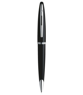 WATERMAN Carene Ballpoint Pen Black, Palladium trims, ink refill black medium point - Gift Boxed
