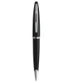 WATERMAN Carene stylo bille, noir brillant, attributs palladium, recharge bleue pointe moyenne, Coffret cadeau