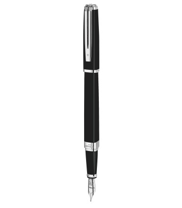 WATERMAN Exception Stylo plume fin, Noir, plume fine 18K, encre bleue, Coffret cadeau