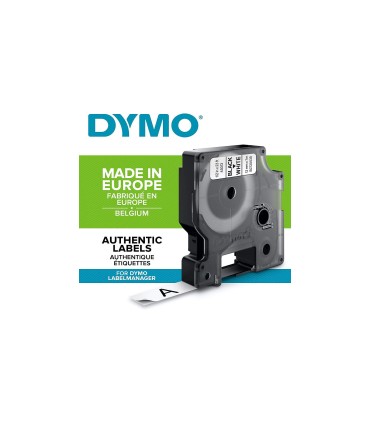 DYMO LabelManager D1 - StandardEtiketten, 12mm x 7m, Schwarz auf Weiß