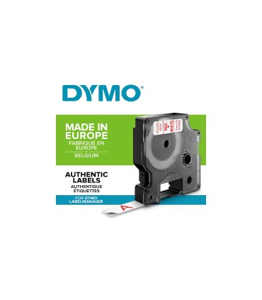 DYMO LabelManager D1 - StandardEtiketten, 12mm x 7m, Rot auf Weiß